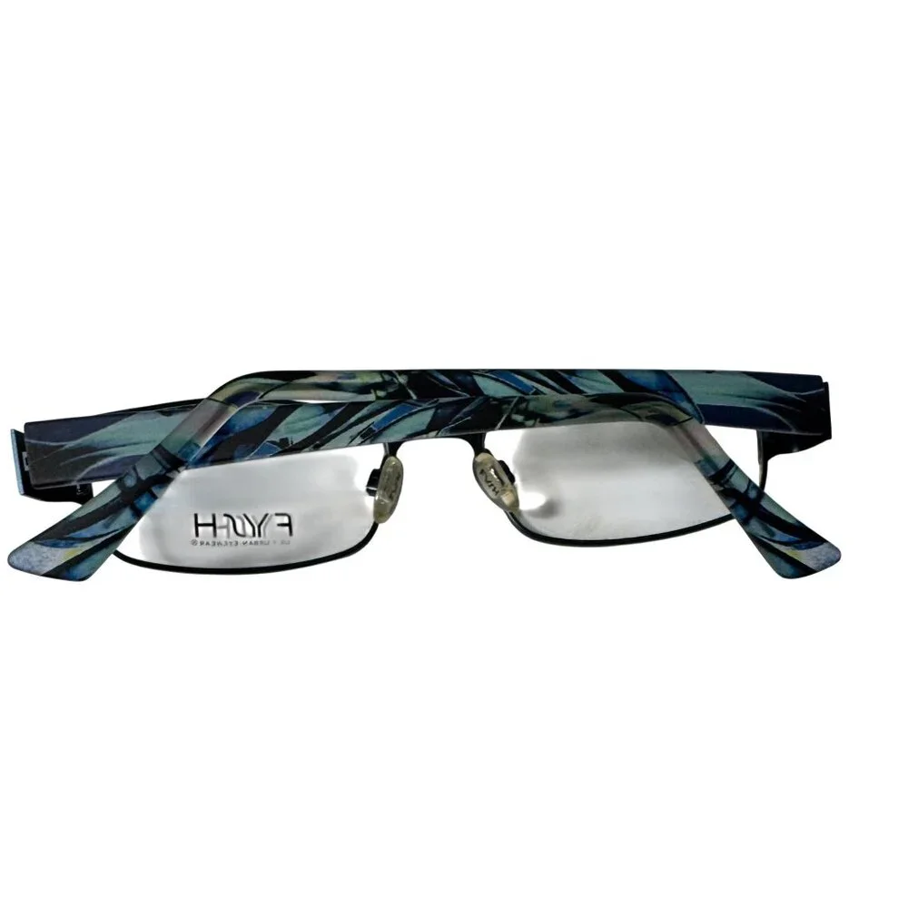 Fysh Urban Eyewear Eyeglasses 51-18-135 3480 Aqua/Blue Rectangle Frames Only UK - Picture 12 of 12